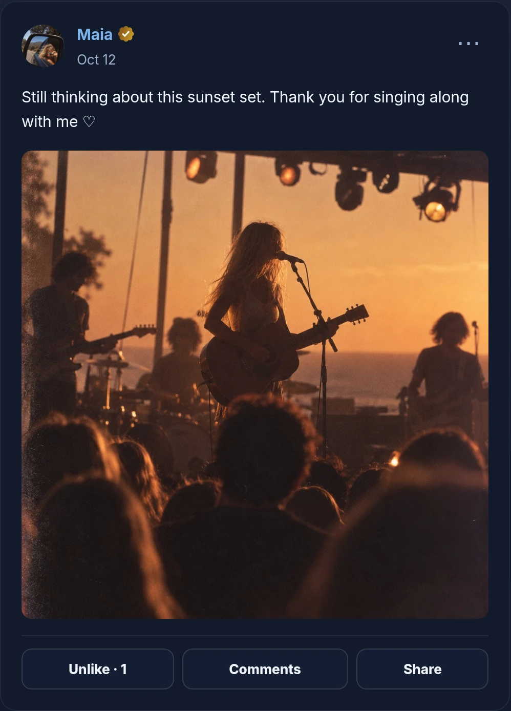 Maia’s music and seaside updates